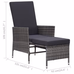 VidaXL 310230 chaise d'extérieur Terrace Siège rembourré Polyester, Polyuréthane, Acier Anthracite - Vue supplémentaire 8