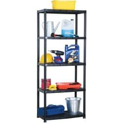 Tagère de rangement à 5 niveaux Noir 71x38x170 cm Plastique