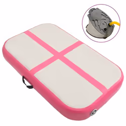 vidaXL Tapis gonflable de gymnastique avec pompe 60x100x10 cm PVC Rose - TU