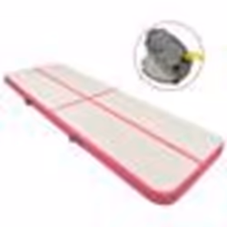 vidaXL Tapis gonflable de gymnastique avec pompe 300x100x15cm PVC Rose - TU