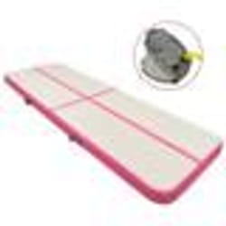 vidaXL Tapis gonflable de gymnastique avec pompe 300x100x15cm PVC Rose - TU