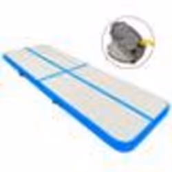 vidaXL Tapis gonflable de gymnastique avec pompe 400x100x15cm PVC Bleu - TU