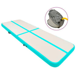 vidaXL Tapis gonflable de gymnastique avec pompe 500x100x15cm PVC Vert - TU