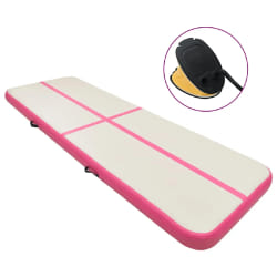 vidaXL Tapis gonflable de gymnastique avec pompe 800x100x15cm PVC Rose - TU