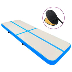 vidaXL Tapis gonflable de gymnastique avec pompe 800x100x15cm PVC Bleu - TU