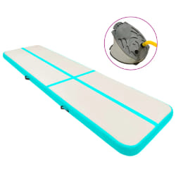vidaXL Tapis gonflable de gymnastique avec pompe 800x100x15cm PVC Vert - TU