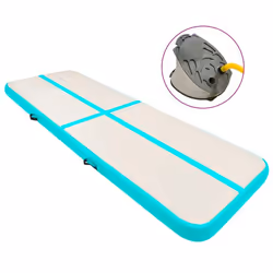 vidaXL Tapis gonflable de gymnastique avec pompe 300x100x20cm PVC Vert - TU