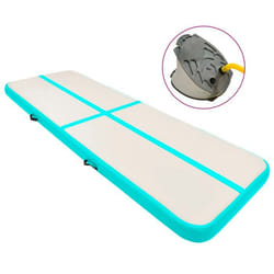 vidaXL Tapis gonflable de gymnastique avec pompe 300x100x20cm PVC Vert - TU