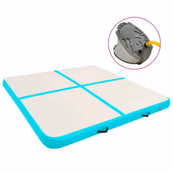 vidaXL Tapis gonflable de gymnastique avec pompe 200x200x20cm PVC Vert - TU