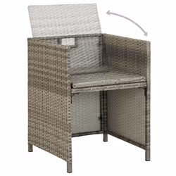 VidaXL 311907 chaise d'extérieur Terrace Siège rembourré Polyuréthane, Acier Gris - Vue supplémentaire 4