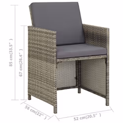 VidaXL 311907 chaise d'extérieur Terrace Siège rembourré Polyuréthane, Acier Gris - Vue supplémentaire 8