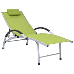 VidaXL 310504 chaise d'extérieur Linge Siège rembourré Aluminium, Textile Vert, Argent