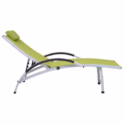 VidaXL 310504 chaise d'extérieur Linge Siège rembourré Aluminium, Textile Vert, Argent