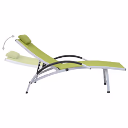 VidaXL 310504 chaise d'extérieur Linge Siège rembourré Aluminium, Textile Vert, Argent