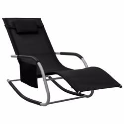 VidaXL 310505, Linge, Siège rembourré, Acier, Textile, Noir, Gris, 620 mm, 1490 mm