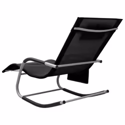 VidaXL 310505 chaise d'extérieur Linge Siège rembourré Acier, Textile Noir, Gris - Vue supplémentaire 4