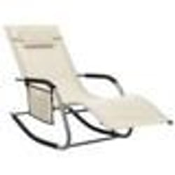 VidaXL 310506 chaise d'extérieur Linge Siège rembourré Acier, Textile Crème, Gris