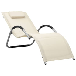 VidaXL 310514 chaise d'extérieur Linge Siège rembourré Aluminium, Acier, Textile Crème, Gris