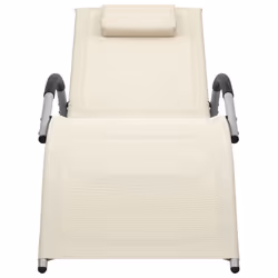 VidaXL 310514 chaise d'extérieur Linge Siège rembourré Aluminium, Acier, Textile Crème, Gris