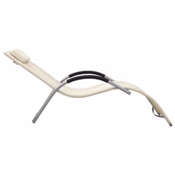VidaXL 310514 chaise d'extérieur Linge Siège rembourré Aluminium, Acier, Textile Crème, Gris