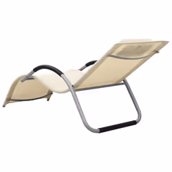 VidaXL 310514 chaise d'extérieur Linge Siège rembourré Aluminium, Acier, Textile Crème, Gris - Vue supplémentaire 4