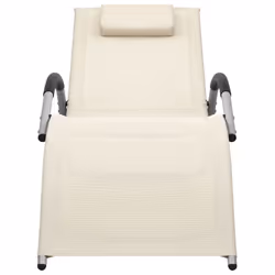 VidaXL 310518 chaise d'extérieur Linge Siège rembourré Aluminium, Acier, Textile Crème, Gris