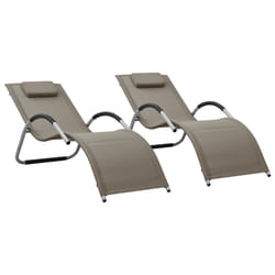 VidaXL 310519 chaise d'extérieur Linge Siège rembourré Aluminium, Acier, Textile Gris, Taupe