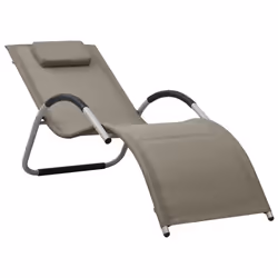 VidaXL 310519 chaise d'extérieur Linge Siège rembourré Aluminium, Acier, Textile Gris, Taupe
