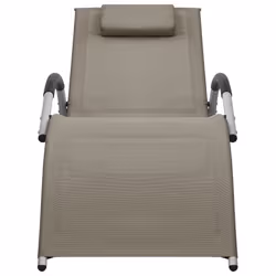 VidaXL 310519 chaise d'extérieur Linge Siège rembourré Aluminium, Acier, Textile Gris, Taupe