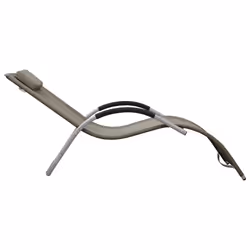 VidaXL 310519 chaise d'extérieur Linge Siège rembourré Aluminium, Acier, Textile Gris, Taupe - Vue supplémentaire 4