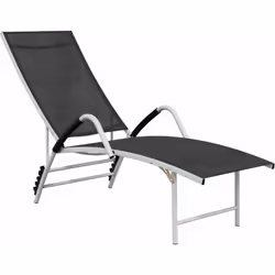 VidaXL 310521, Linge, Siège rembourré, Aluminium, Textile, Noir, 605 mm, 1930 mm