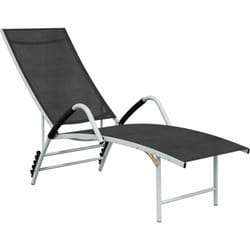 VidaXL 310521 chaise d'extérieur Linge Siège rembourré Aluminium, Textile Noir