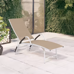 VidaXL 310522 chaise d'extérieur Linge Siège rembourré Aluminium, Textile Crème