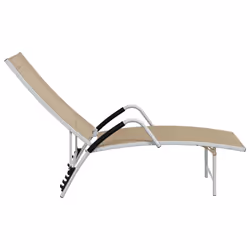VidaXL 310522 chaise d'extérieur Linge Siège rembourré Aluminium, Textile Crème - Vue supplémentaire 4