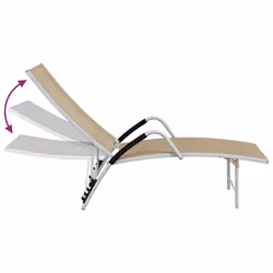 VidaXL 310522 chaise d'extérieur Linge Siège rembourré Aluminium, Textile Crème - Vue supplémentaire 6