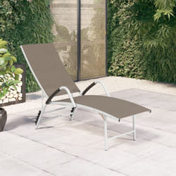 Vidaxl - Chaise longue Textilène et aluminium Taupe
