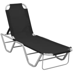 VidaXL 310525 chaise d'extérieur Linge Siège rembourré Aluminium, Textile Noir, Argent