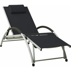 VidaXL 310529 chaise d'extérieur Linge Siège rembourré Aluminium, Textile Noir, Argent