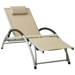 VidaXL 310530 chaise d'extérieur Linge Siège rembourré Aluminium, Textile Crème, Argent