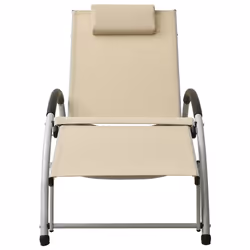 VidaXL 310530 chaise d'extérieur Linge Siège rembourré Aluminium, Textile Crème, Argent