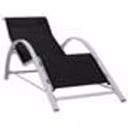 vidaXL Chaise longue textilène et aluminium noir - TU