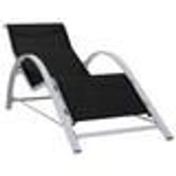 vidaXL Chaise longue textilène et aluminium noir - TU