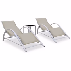 Cet ensemble de chaises longues, livré avec 2 chaises longues et 1 table, attirera tous les regards partout où il sera placé. ...