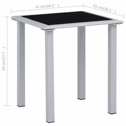 VidaXL 310541 table de jardin Noir, Argent - Vue supplémentaire 4
