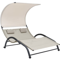 VidaXL 310544 chaise d'extérieur Linge Siège rembourré Acier, Textile Crème