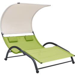 VidaXL 310546 chaise d'extérieur Linge Siège rembourré Acier, Textile Vert
