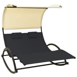 VidaXL 310547 chaise d'extérieur Linge Siège rembourré Acier, Textile Noir, Crème