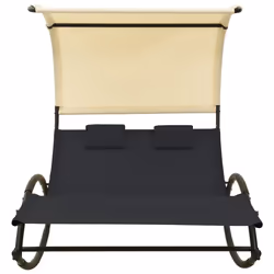 VidaXL 310547 chaise d'extérieur Linge Siège rembourré Acier, Textile Noir, Crème
