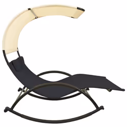 VidaXL 310547 chaise d'extérieur Linge Siège rembourré Acier, Textile Noir, Crème