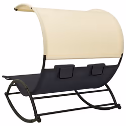 VidaXL 310547 chaise d'extérieur Linge Siège rembourré Acier, Textile Noir, Crème - Vue supplémentaire 4